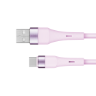 USB–USB-C silikona kabelis Kruger&Matz Basic KM1268, rozā, 1 m