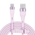 USB–USB-C silikona kabelis Kruger&Matz Basic KM1268, rozā, 1 m