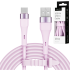 USB–USB-C silikona kabelis Kruger&Matz Basic KM1268, rozā, 1 m