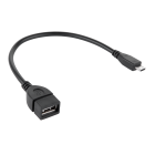 USB kabelis ar A ligzdu un micro USB spraudni, OTG, 15cm