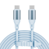 USB-C–USB-C silikona kabelis zilā krāsā Kruger&Matz Basic, 100 W, 1 m, KM1269