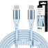 USB-C–USB-C silikona kabelis zilā krāsā Kruger&Matz Basic, 100 W, 1 m, KM1269