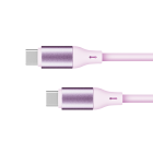 USB-C–USB-C silikona kabelis Kruger&Matz Basic, rozā, 100 W, 1 m, KM1269