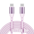 USB-C–USB-C silikona kabelis Kruger&Matz Basic, rozā, 100 W, 1 m, KM1269