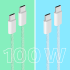 USB-C–USB-C kabelis Kruger&Matz Basic KM1272, zaļš, 100 W, 1,5 m