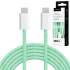 USB-C–USB-C kabelis Kruger&Matz Basic KM1272, zaļš, 100 W, 1,5 m