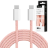 USB-C–USB-C kabelis Kruger&Matz Basic, rozā, 60 W, KM1271, 1 m