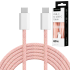 USB C–USB C kabelis, rozā, Kruger&Matz Basic, 60 W, 1,5 m