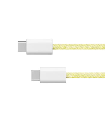 USB-C–USB-C kabelis Kruger&Matz Basic, dzeltens, 60 W, 1,5 m, KM1271