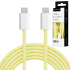 USB-C–USB-C kabelis Kruger&Matz Basic, dzeltens, 60 W, 1,5 m, KM1271