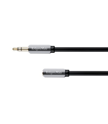 Stereo kabelis ar taisnu Jack 3.5 spraudni un ligzdu Kruger&Matz 1.0m