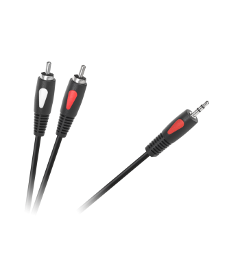 Kabelis ar Jack 3,5 mm spraudni – 2 RCA spraudņi, Cabletech Eco-Line, 1.0m