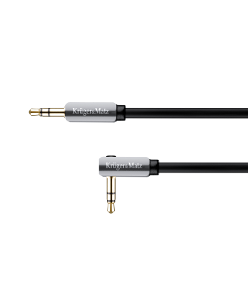 Audio kabelis ar leņķa un taisno spraudni, Kruger&Matz, Jack 3.5 stereo, 1.0 m