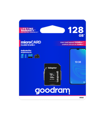 GOODRAM microSD atmiņas karte ar adapteri 128GB
