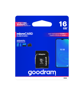 GOODRAM microSD atmiņas karte ar adapteri 16GB UHS-I