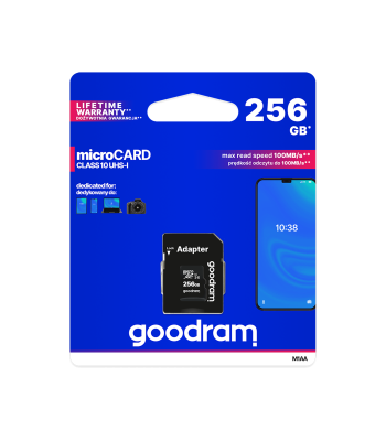 Atmiņas karte GOODRAM microSD ar adapteri UHS-I 256GB