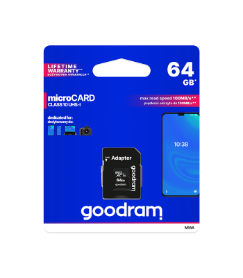 Goodram microSD atmiņas karte ar adapteri 64GB