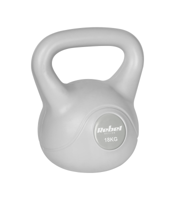 Bitumena kettlebell REBEL ACTIVE, pelēks, 18 kg
