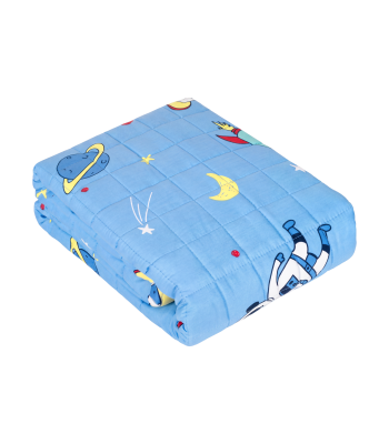 Svērtā kokvilnas sega bērniem, sensorā sega ar kosmosa rakstu, Rebel Baby PREMIUM, 100x150 cm, 4 kg