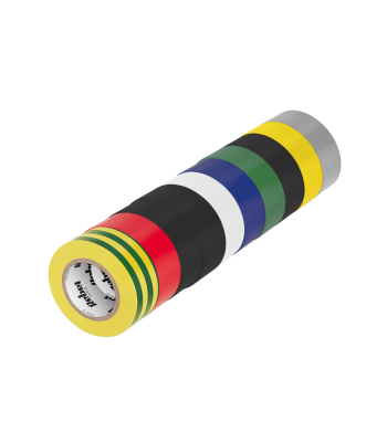 Līpošo izolācijas lentu komplekts REBEL, dažādas krāsas, 10 gab., 0,13 mm x 19 mm x 10 yd