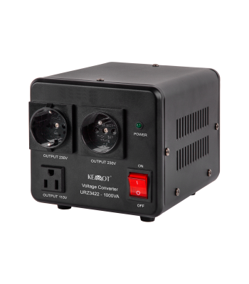 Divvirzienu sprieguma pārveidotājs KEMOT 115V <=> 230V, 800 W / 1000 VA
