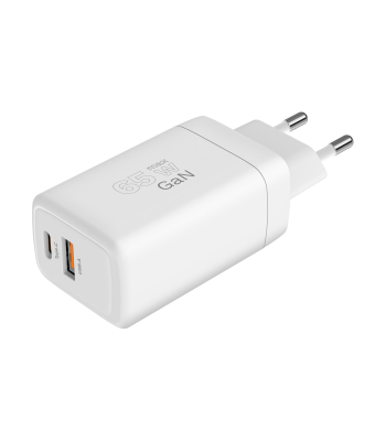 Tīkla lādētājs Kruger&Matz ar GaN tehnoloģiju, Power Delivery un Quick Charge, 65 W, KM0857
