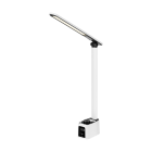 Galda lampa ar pulksteni, USB un USB-C ligzdām, Quick Charge Rebel