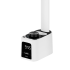 Galda lampa ar pulksteni, USB un USB-C ligzdām, Quick Charge Rebel