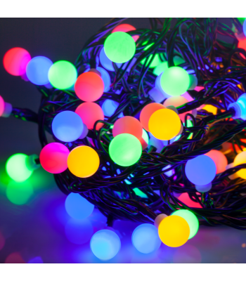 Āra LED Rebel Ziemassvētku lampiņu virtene ar RGB un maināmiem gaismas režīmiem, 10 m