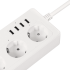 Viedā barošanas sloksne Kruger&Matz ar 4 vācu tipa ligzdām un 4xUSB, 2100 mA, Connect P6 Tuya