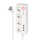 Viedā barošanas sloksne Kruger&Matz ar 4 vācu tipa ligzdām un 4xUSB, 2100 mA, Connect P6 Tuya