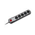 Barošanas pagarinātājs Rebel ar 5 ligzdām un slēdzi, 3m, 3x1,5mm