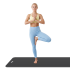 Vingrošanas paklājs jogai, pilatesam un fitnesam, NBR, melns, REBEL ACTIVE, 183 x 61 cm, 1,5 cm