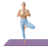 Vingrošanas paklājs jogai, pilatesam un fitnesam, violets, Rebel Active, 183 x 61cm, 1cm, RBA-3150
