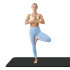 Vingrošanas paklājs jogai, pilatesam un fitnesam Rebel Active, melns, 183 x 61 cm, 1 cm