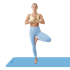 Vingrošanas paklājiņš jogai, pilatesam un fitnesam Rebel Active, zils, TPE, 183 x 61 cm, 1 cm