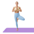 Vingrošanas paklājiņš jogai, pilatesam un fitnesam, TPE, violets, Rebel Active 183x61cm, 6mm