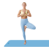 Vingrošanas paklājs jogai, pilatesam un fitnesam, TPE, zils, Rebel Active, 183 x 61 cm, 6 mm