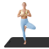 Vingrošanas paklājs jogai, pilatesam un fitnesam Rebel Active, melns, RBA-3159, 200x90 cm, 1 cm