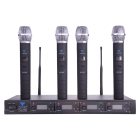 Bezvadu mikrofonu sistēma, 4 kanāli (4 rokas mikrofoni), PLL-400 UHF