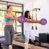 Mini vingrošanas bumba pilatesam un rehabilitācijai, violeta, REBEL ACTIVE 25 cm