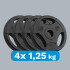 Bitumena svaru disku komplekts ar rokturiem Rebel Active, 4 x 1,25 kg, 31 mm