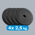 Bitumena svaru disku komplekts Rebel Active, RB-2115, 4 x 2,5 kg, 31 mm