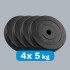 Bitumena svaru disku komplekts REBEL ACTIVE, klasiskais disks, 4x5kg, atvere 31mm