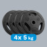 Bitumena svaru komplekts, disks ar rokturiem, REBEL ACTIVE, 4x5kg, 31mm
