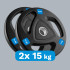 Gumijotu čuguna olimpisko svaru disku komplekts Rebel Active, 2x15kg, 51mm
