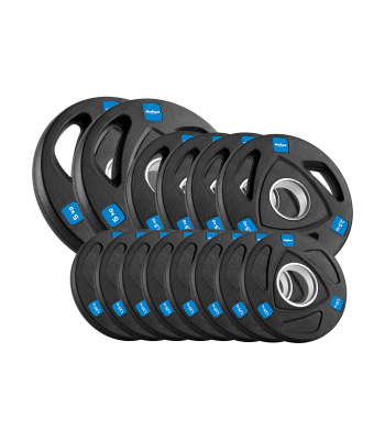 Gumijotu olimpisko čuguna svaru disku komplekts REBEL ACTIVE 30kg, 8x1.25kg + 4x2.5kg + 2x5kg, 51mm