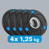 Gumijotu čuguna olimpisko svaru disku komplekts, REBEL ACTIVE 4x1.25kg, 51mm