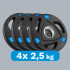 Čuguna olimpisko svaru disku komplekts, REBEL ACTIVE, 4 x 2,5 kg, 51 mm