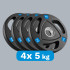 Rebel Active RB-2109 – gumijotu čuguna olimpisko svaru disku komplekts, 4 x 5 kg, 51 mm
